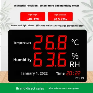Rc919 ODM tùy chỉnh ABS màn hình siêu lớn cấp công nghiệp hiển thị kỹ thuật số nhiệt độ độ ẩm mét báo động độ chính xác cao - Product Image 2