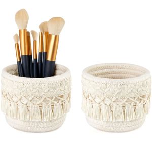 Panier de rangement en macramé rond multifonctionnel et élégant Ecoka Vietnam pour la décoration de la maison et le bureau tendance - Product Image 3