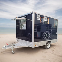 Kiosque à glaces à neige entièrement équipé en acier inoxydable à 3 roues, couleur et taille personnalisables, remorque alimentaire vintage, chariot à pizza pour extérieur