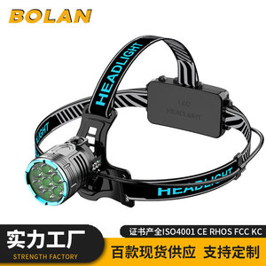 Lampe frontale Xinster 7 LED 15W rechargeable par USB avec détection de mouvement, zoom télescopique et affichage numérique - Product Image 2