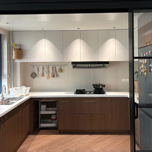 Armoire de cuisine haut de gamme modulaire de luxe moderne en forme de L pour toute la <span class=keywords><strong>maison</strong></span> design personnalisé - Product Image 1