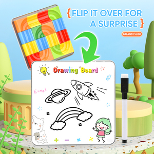 Juego de Pista de Canicas 2 en 1 Creativo y Educativo, Tablero de <span class=keywords><strong>Dibujo</strong></span> Borrable, Laberinto de Bolas para Armar, Juguete Educativo Temprano - Product Image 3