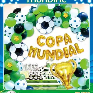 Decoraciones <span class=keywords><strong>para</strong></span> Fiesta de Cumpleaños con Temática de Fútbol, Globos de Látex de Fútbol, Pancarta de <span class=keywords><strong>Feliz</strong></span> Cumpleaños <span class=keywords><strong>para</strong></span> <span class=keywords><strong>Hombre</strong></span>, Suministros - Product Image 1