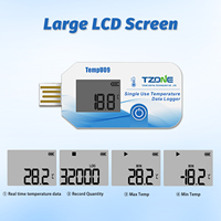 Thermomètre de chaîne du froid à usage unique Tzone IP67 étanche avec écran LCD et enregistreur de données USB
