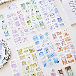 1 feuille/paquet d'autocollants en PVC, série Morning Mail de la ville brumeuse, autocollants de planificateur de style <span class=keywords><strong>japonais</strong></span>, matériel de planificateur de journal de voyage - Product Image 1