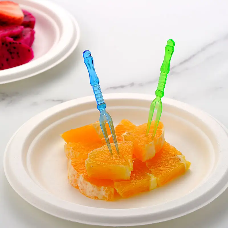 Grosir garpu buah pencuci mulut garpu plastik sekali pakai makanan kelas buah makanan penutup