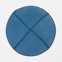 Cuero personalizado Kippah cuero de vaca Yarmulka Yamulke Suede Kippot Judaica Kippah azul Kipa