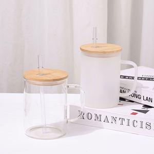 Taza de Vidrio Transparente Reutilizable de 15 oz con Funda de Silicona para Niños, Segura para Bebés - Product Image 2