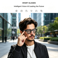 Lunettes de soleil intelligentes Bluetooth avec caméra, verres polarisés UV400, audio IA, appels mains libres pour hommes et femmes, idéales pour les voyages en extérieur