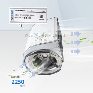 D2D146-AA02-11 ebmpapst 230V AC 290W 0.81A 2250RPM ABB Schneider SIEMENS ช่องนำเข้าคู่ทางด้านหน้าพัดลมระบายความร้อนแบบแรงเหวี่ยง - Product Image 3