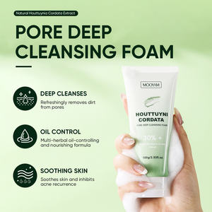 Nettoyant Moussant Doux MOOYAM Houttuynia cordata à Marque Blanche pour Nettoyage en Profondeur, Éclaircissement des Taches Légères et Contrôle du Sébum - Product Image 2
