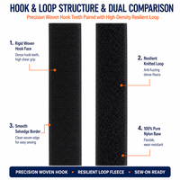 Nylon noir blanc autobloquant Double face collant auto-adhésif réglable réutilisable sangle de fixation crochet et boucle ruban