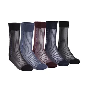 Chaussettes d'été fines et souples en soie pour homme, bas de style tube fin sexy, en nylon, collection BQ-A, 764