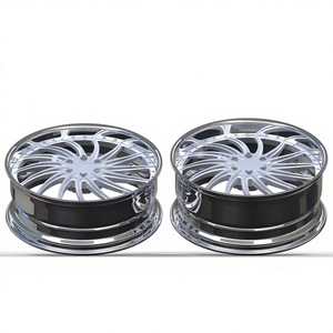 Rines Deportivos <span class=keywords><strong>Hot</strong></span> <span class=keywords><strong>Wheels</strong></span> de 2 Piezas, 18 19 20 21 22 23 24 Pulgadas, Plateados con Borde Cromado para Camaro, Cadillac XLR, <span class=keywords><strong>Lamborghini</strong></span> - Product Image 5