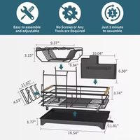 Égouttoir à vaisselle double niveau pour cuisine, support de rangement de comptoir à deux étages, organisateur de bols et assiettes
