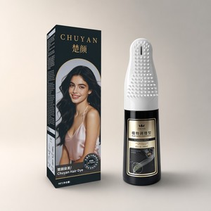 Tinte Capilar en Crema Herbal Negro Intenso OEM a Base de Plantas con Aplicador de Peine para Cobertura - Product Image 1