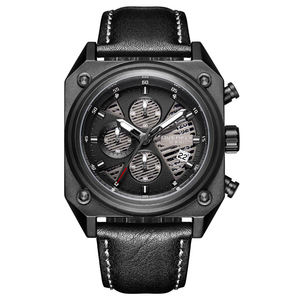 Jam Tangan <span class=keywords><strong>Analog</strong></span> Kuarsa Olahraga Pria Tali Kulit Jam Tangan Kasual - Product Image 1