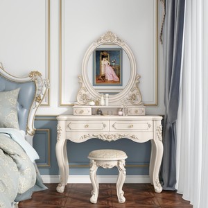 European French Style <strong>Princess</strong> Makeup <strong>Table</strong> Carved Design for Bedroom Garden <strong>Dressing</strong> Furniture - Product Image 4