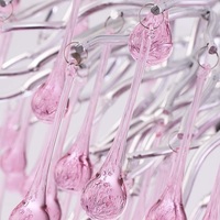 Goutte d'eau rose verre décoration moderne chambre Restaurant luxe pendentif lumière hôtel salon branche lustre en cristal