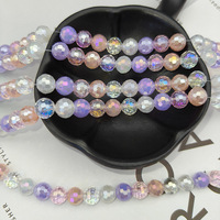Perles de cristal YWJC, 50 pièces par brin, perles de verre rondes pour la fabrication de bracelets, perles de cristal facettées de 8 mm
