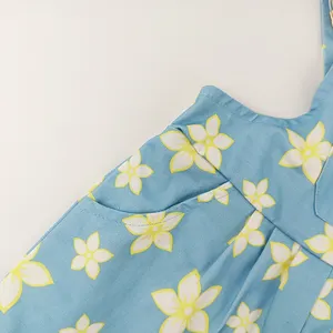 Pinuotu Custom Children Allover Rompers Cotton Summer Sleeveless Suspender Shorts Kids Floral Cute Girls Overalls