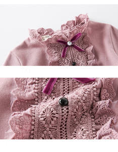 Robe de soirée élégante en coton à manches longues pour enfants, style princesse musulmane, avec volants, pour la vente en gros et les tenues de maquillage - Product Image 5