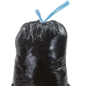 Bolsa de basura de 50, 55, 60 galones, 45x50, con correa, bolsas de basura de plástico transparente grande