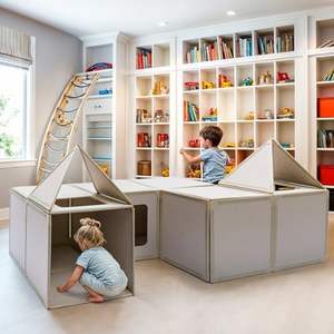 Una casa magnetica A forma quadrata per i bambini per assemblare Set facilmente A scatto insieme con pannello quadrato e triangolo Booster Pack - Product Image 1
