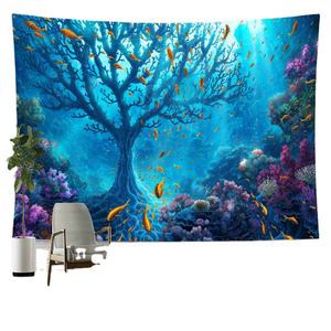 Tenture murale psychédélique avec arbre coloré, <span class=keywords><strong>tapisserie</strong></span> religieuse, bohème, Mandala, offre spéciale - Product Image 1