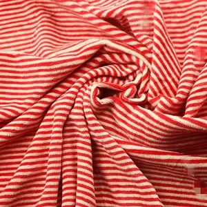 Knit Weft CVC 80 Cotton 20 Polyester Yarn Dyed Stripe Terry Velour Velvet Fabric for Sportswear Garment Dress Cushion Cover Bag