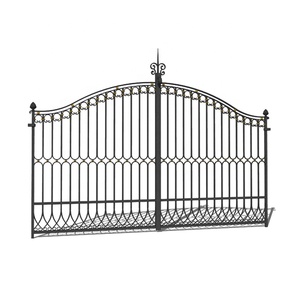 Porte principale de la cour avant Portes en fer forgé Double porte d'entrée - Product Image 3