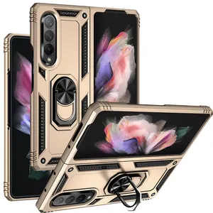 for samsung galaxy z fold 3 case manufacture metal Ring kickstand phone case for samsung z fold 3