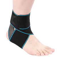 Attelle de cheville élastique souple à compression avec sangle croisée, talon ouvert, en silicone antidérapant pour la récupération des blessures au basketball