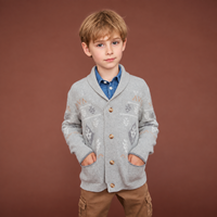 Cardigan en tricot Fair Isle assorti pour frères et sœurs, col châle, jacquard, pull d'hiver pour garçons et filles avec poches
