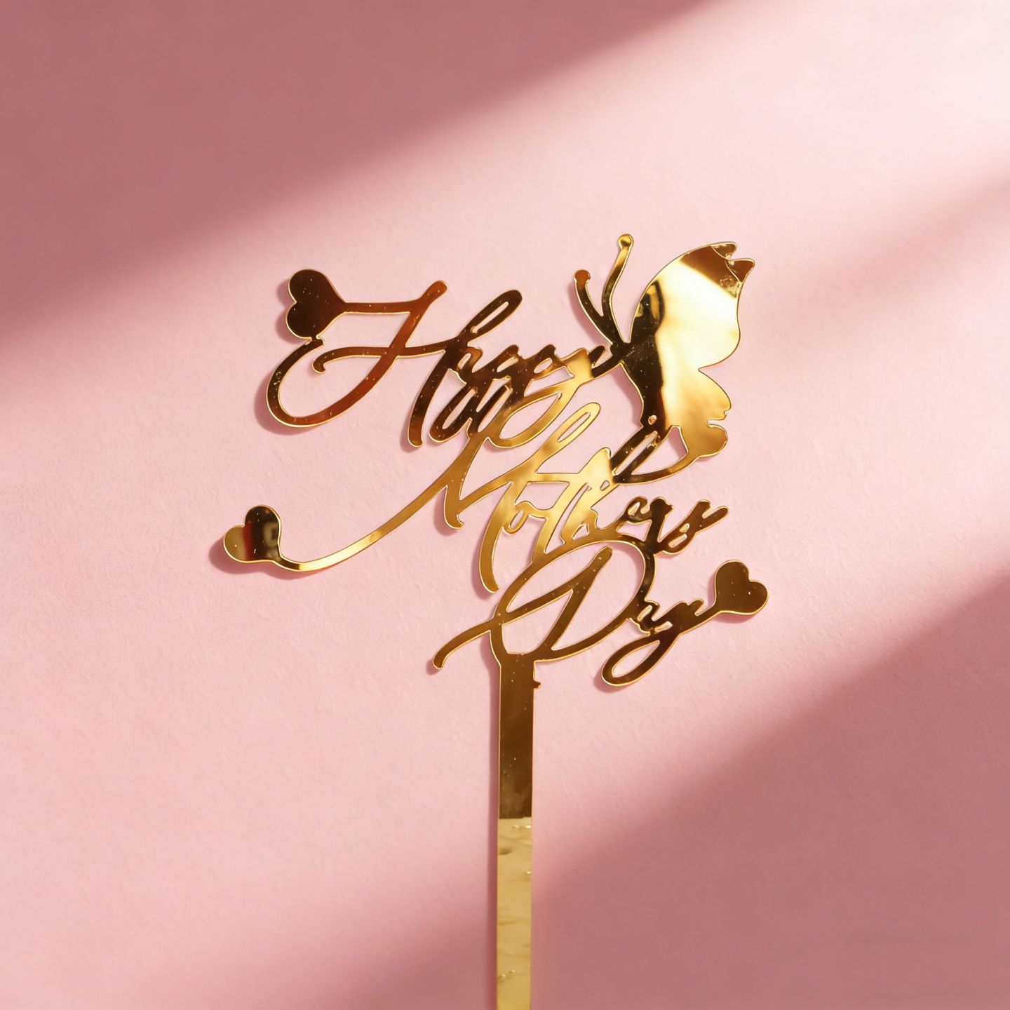 Papillon, amour, bonne fête des Mères, doré.