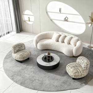 <span class=keywords><strong>Fauteuil</strong></span> simple en tissu de style nordique moderne, <span class=keywords><strong>fauteuil</strong></span> d'appoint rembourré avec pieds en métal pour le salon - Product Image 3