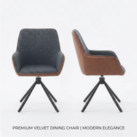 Chaises de salle à manger pivotantes à 360°, chaise ergonomique Lixing, fauteuil en tissu avec pieds en métal rembourrés
