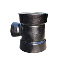 Tuyau en fonte ductile revêtu de ciment de classe K9 à haute pression ISO2531, traitement lisse du fabricant, raccord en T cannelé