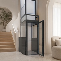 Ascenseur semi-cabine moderne pour plateforme, offrant un accès vertical aux résidences compactes et dotées d'un contrôle de sécurité intelligent pour les villas