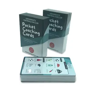 Custom Printed Waterproof Plastic PVC Material Kids Educational Soccer Coaching Flash Cards