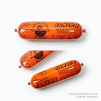 Film d'emballage pour saucisses comestibles, film rétractable de qualité alimentaire, matériau nylon/polyéthylène, rouleau rouge, couverture en plastique en forme de rouleau