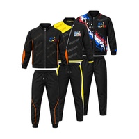Survêtement de football pour homme coupe décontractée avec fermeture éclair intégrale, veste de survêtement et pantalon long pour les jours de match de football et la vente en gros