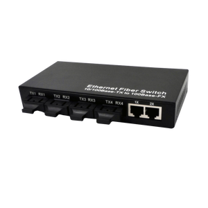 สวิตช์ไฟเบอร์ออปติก 10/100M ขายดีจากโรงงาน ระยะ 20 กม. 4SC +2 RJ45 ตัวแปลงสัญญาณไฟเบอร์สำหรับเครือข่าย - Product Image 1