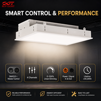 Luz LED Empotrable DMX512 de 150W para Conferencias, Panel Motorizado Abatible, 4 Canales, Control Inteligente de Temperatura, Blanco Ajustable para Salas de Reuniones