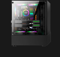 Armoire de jeu en plastique ABS Tours d'ordinateur pour PC avec panneau avant RGB 1U USB Atx Stock Gamer PC Case avec maille métallique