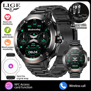 สมาร์ทวอทช์ <span class=keywords><strong>D13</strong></span> 2-in-1 พร้อมหูฟังบลูทูธ รองรับการโทร NFC IP67 ชาร์จแม่เหล็ก วัดอัตราการเต้นของหัวใจ ติดตามการออกกำลังกายหลากหลายประเภท - Product Image 1