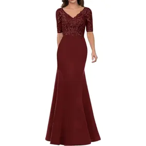 حورية البحر أو الساتان فستان أم العروس طويل فساتين السهرة الرسمية يزين ضيف الزفاف مقاس كبير فساتين الأم - Product Image 3