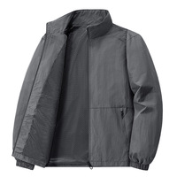 Blouson Bomber Homme Respirant en Toile et Nylon avec Fermeture Éclair, Coupe Décontractée, Grande Taille, Couleur Unie, Épais, Idéal Printemps/Automne – Meilleure Vente