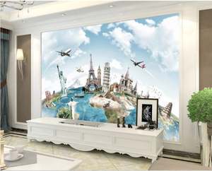 Mapa del Mundo de Agencia de Viajes, Mapa Turístico, Lugares de Interés, Decoración de Pared - Product Image 3