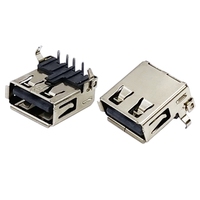 Connecteur USB 2.0 Type-A Femelle, Fabricant Professionnel, Fournisseur, 4 Broches, Montage DIP à Angle Droit, Prise USB A 90 Degrés